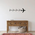 B 707 Airplane Silhouette Heartbeat Vinyl Home Decor Wall Decal 