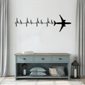 A-350 Airplane Silhouette Heartbeat Vinyl Wall Decal