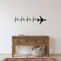 MD DC-10 Airplane Silhouette Heartbeat Vinyl Home Decor Wall Decal 