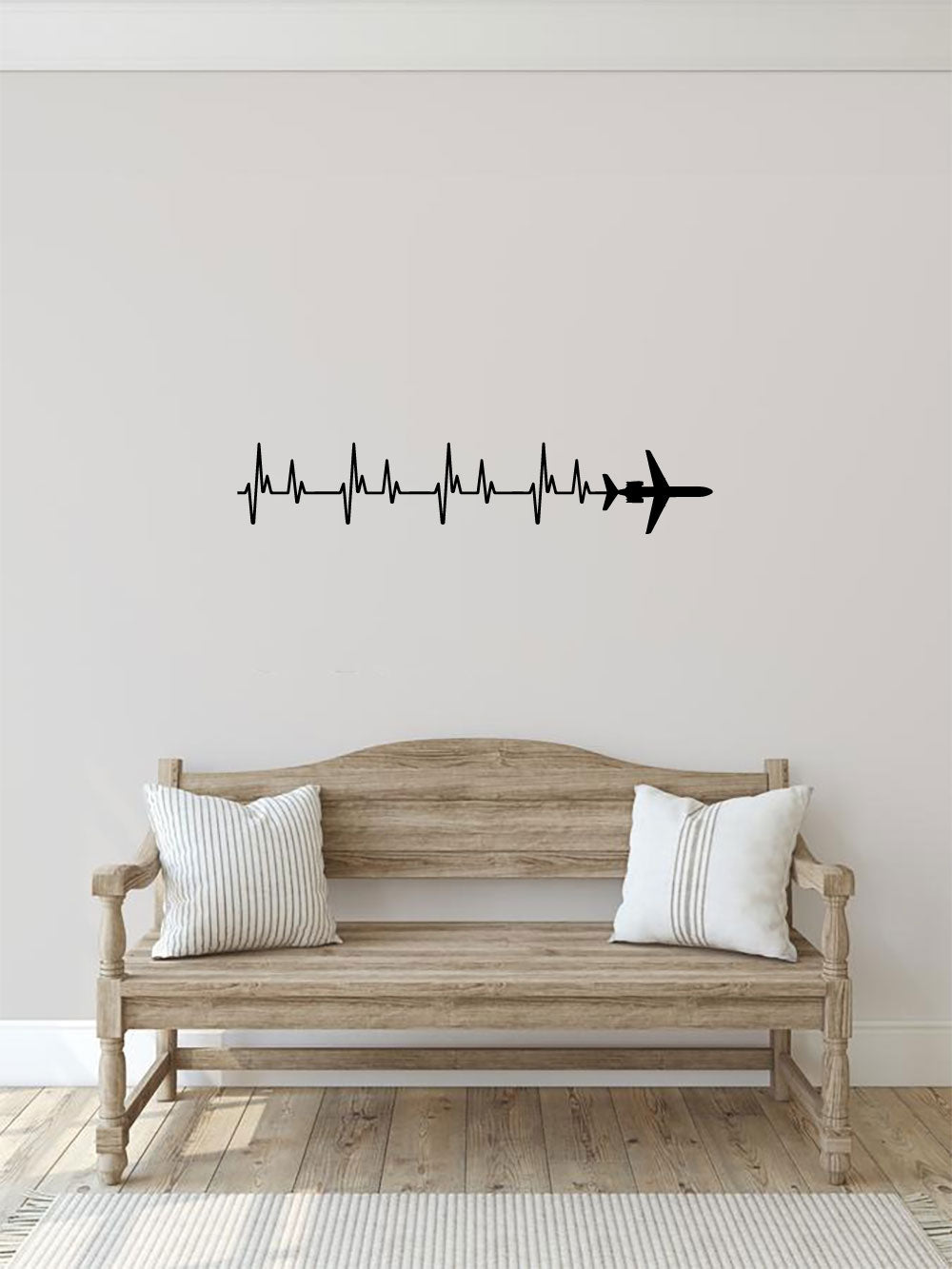MD DC-9 Airplane Silhouette Heartbeat Vinyl Home Decor Wall Decal 