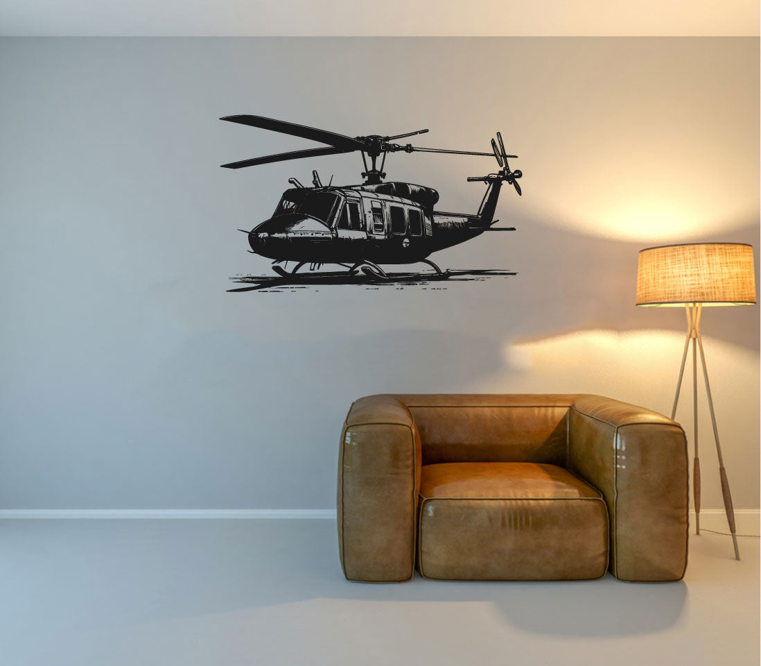 Helicopter Silhouette Vinyl Wall Decal
