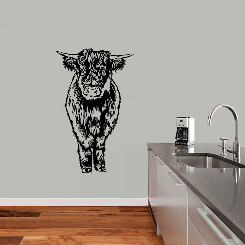 Highland Cow Vinyl Home Decor Wall Decal 