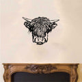 Highland Cow Face Vinyl Home Decor Wall Decal 
