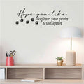 Hope You Like Dog Hair Paw Prints Wet Kisses Vinyl Wall Decal - Black
