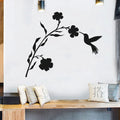 Hummingbird and Flower Vinyl Wall Decal