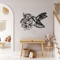 Hummingbird and Tropical Flowers Vinyl Wall Decal