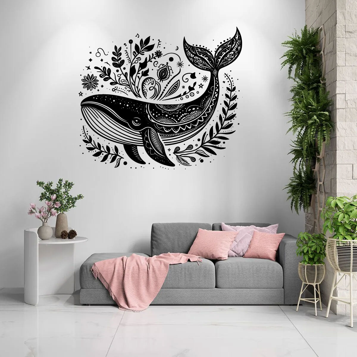 Humpback Whale Mandala Vinyl Wall Decal