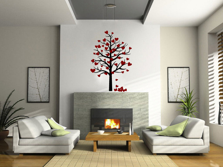 Heart Tree Vinyl Home Decor Wall Decal 