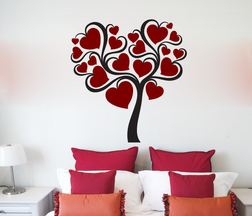 Heart Tree Vinyl Home Decor Wall Decal 