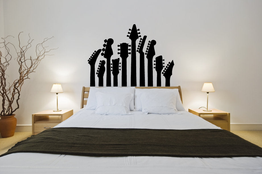 Guitar Necks Faux Headboard Vinyl Home Decor Wall Decal 