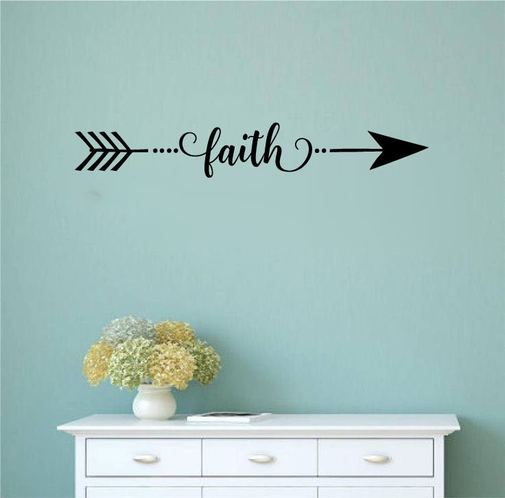 Arrow Faith Vinyl Home Decor Wall Decal Words 