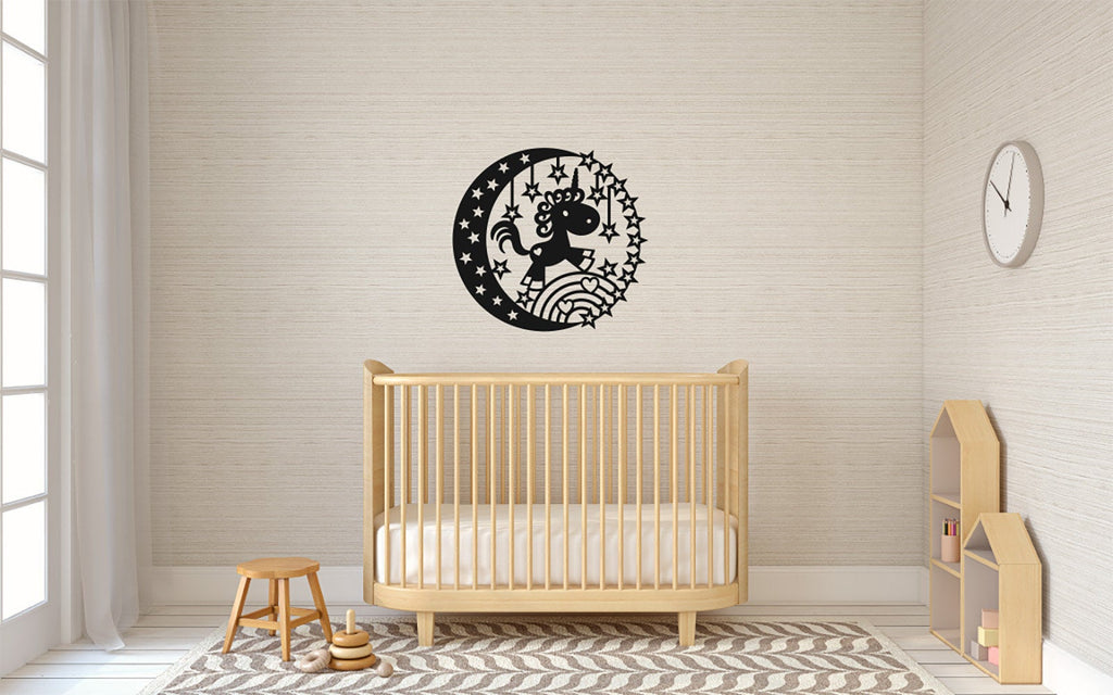 Unicorn Moon Mandala Vinyl Home Decor Wall Decal 