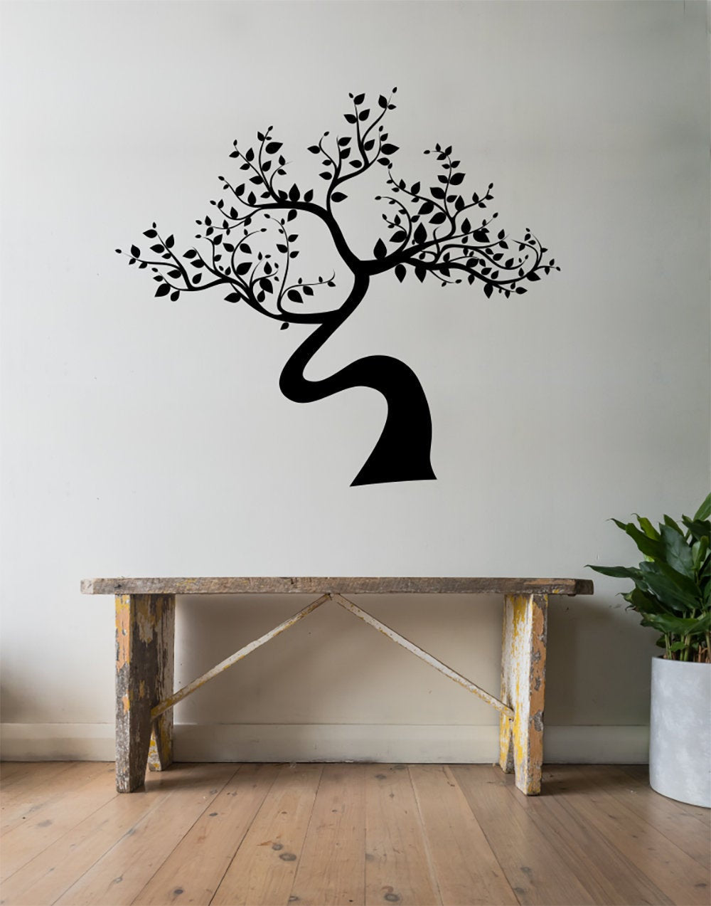 Curvy Tree Vinyl Home Decor Wall Decal 