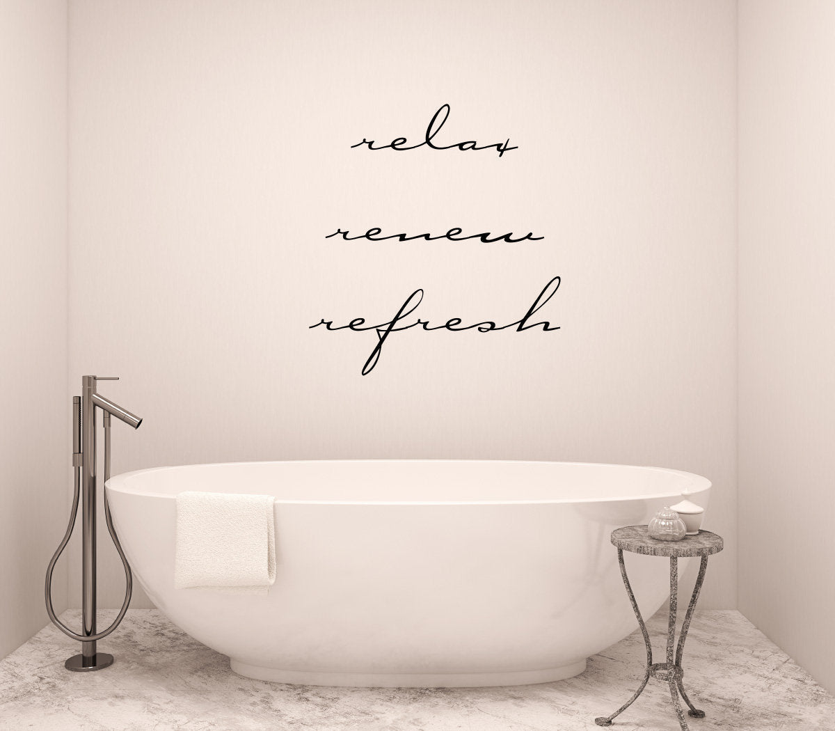 Relax Renew Refresh Bathroom Vinyl Home Decor Wall Decal 