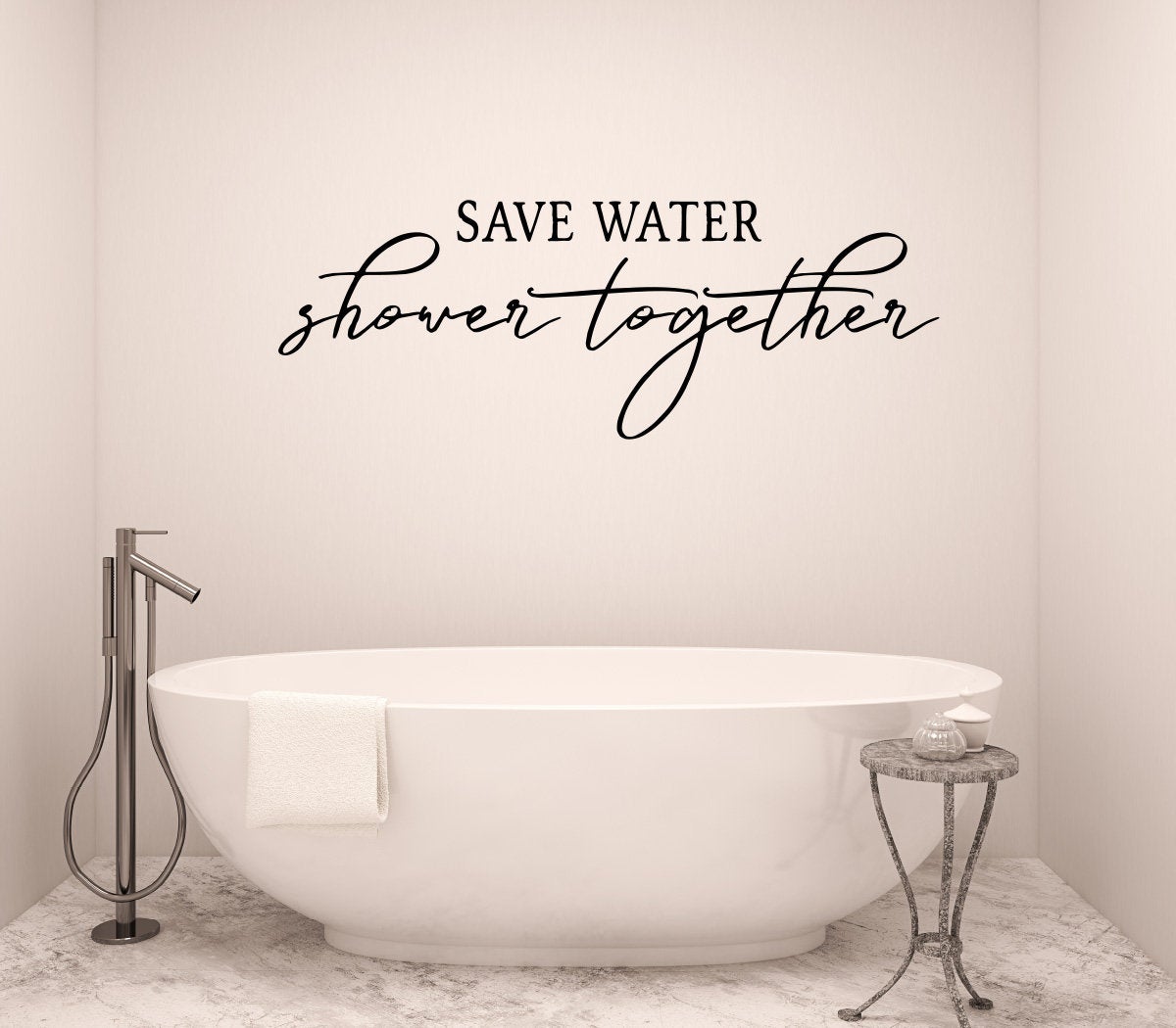 Save Water Shower Together Bathroom Vinyl Home Decor Wall Decal 