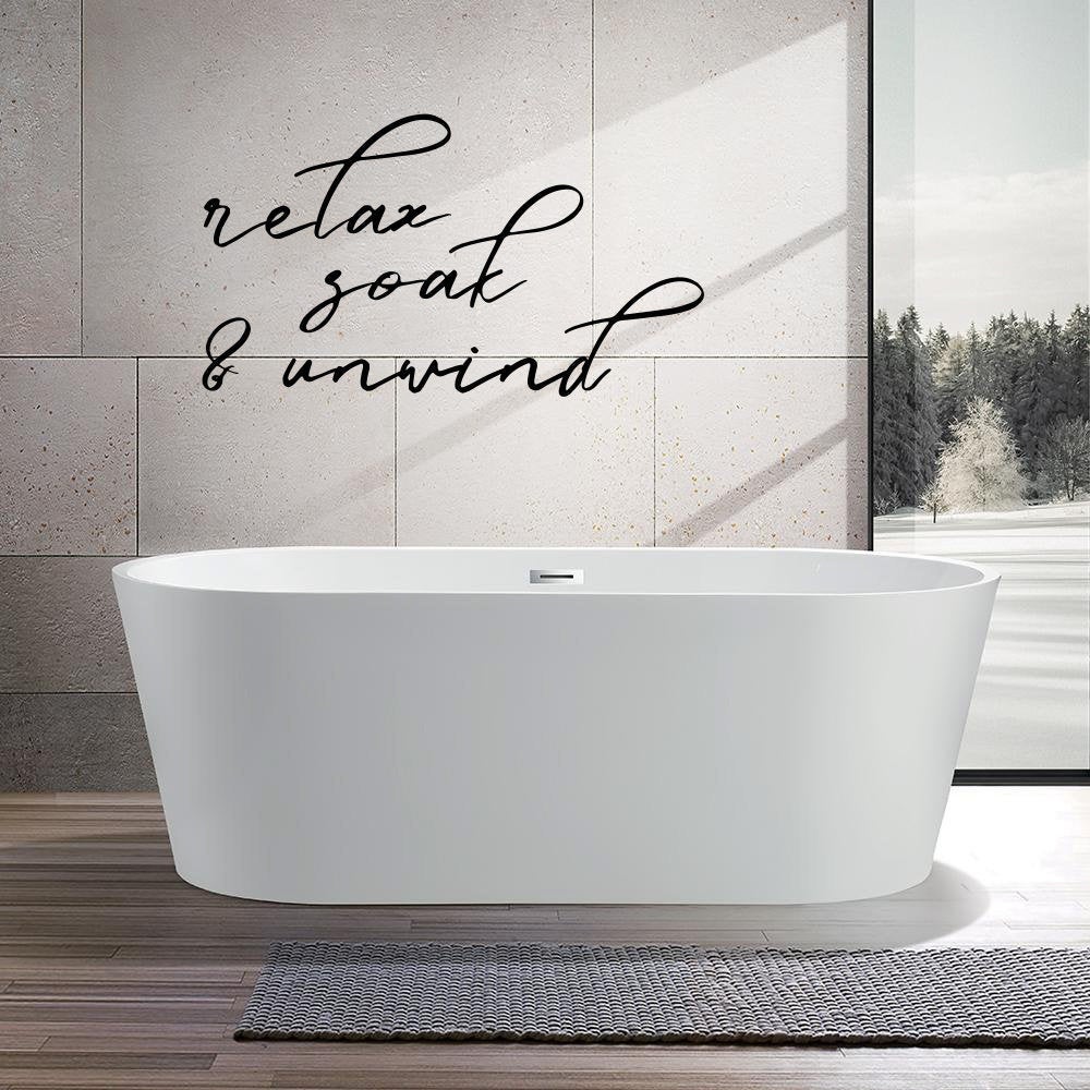 Relax Soak & Unwind Bathroom Vinyl Home Decor Wall Decal 