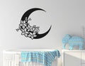 Moon and Flowers Vinyl Home decor Wall Decal 