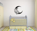 Moon and Flowers Vinyl Home decor Wall Decal 