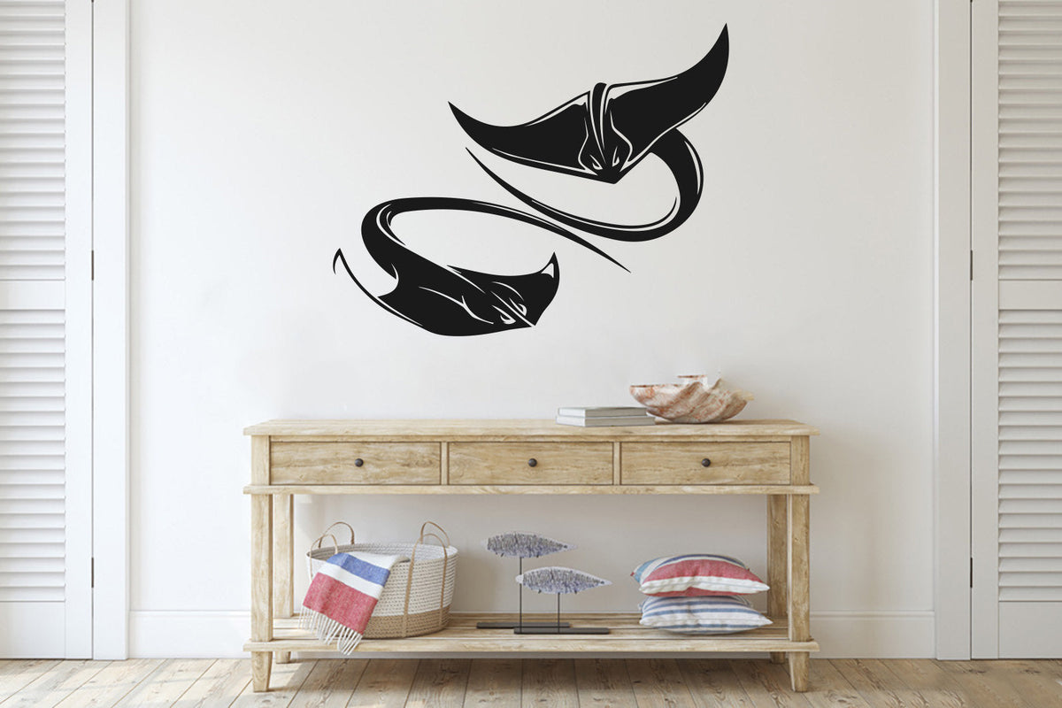 Ocean Stingrays Vinyl Home Decor Wall Decal