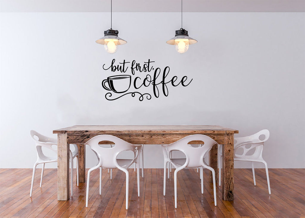 But First Coffee Vinyl Home Decor Wall Decal Words 