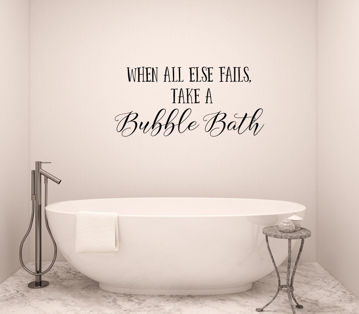When All Else Fails Take A Bubble Bath Vinyl Bathroom Home decor Wall Decal 