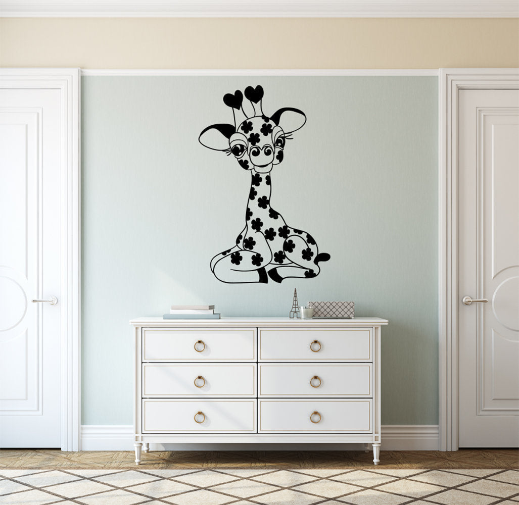 Giraffe Baby Vinyl Home Decor Wall Decal 
