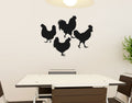 Chicken Silhouettes Set of 4 Vinyl Home Decor Wall Decal 
