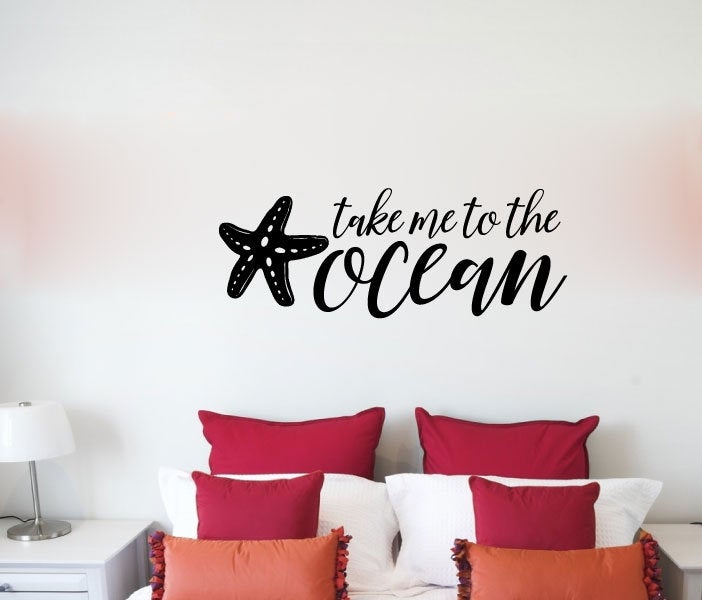 Take Me To The Ocean Vinyl Home decor Wall Decal Words 