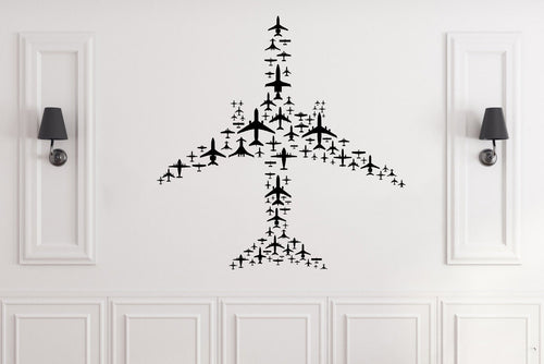 Airplanes Shaped Airplane Silhouette Vinyl Home Decor Wall Decal 
