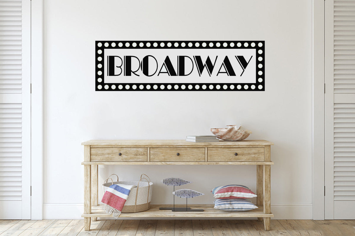 Broadway New York Vinyl Home Decor City Wall Decal Words 
