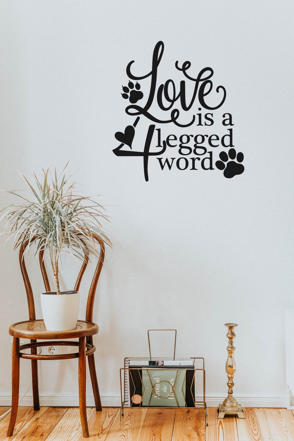 Love Is A 4 Legged Word Vinyl Home Decor Wall Decal 
