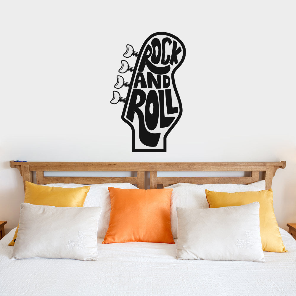 Rock N Roll Guitar Music Vinyl Home Decor Wall Decal 