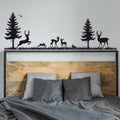 Deer and Pine Trees Vinyl Home Decor Wall Decal 