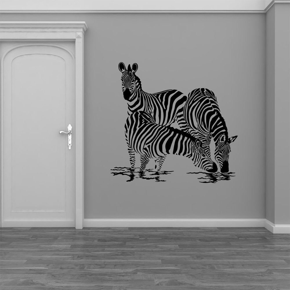 Zebra Family Silhouette Vinyl Home Decor Wall Decal 