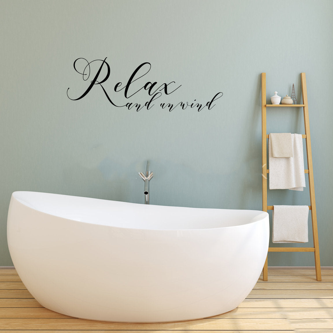 Relax and Unwind Bathroom Vinyl Home Decor Wall Decal