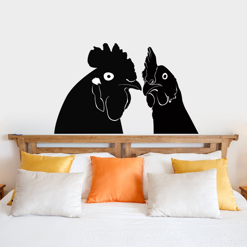 Chicken Silhouettes Vinyl Home Decor Wall Decal 