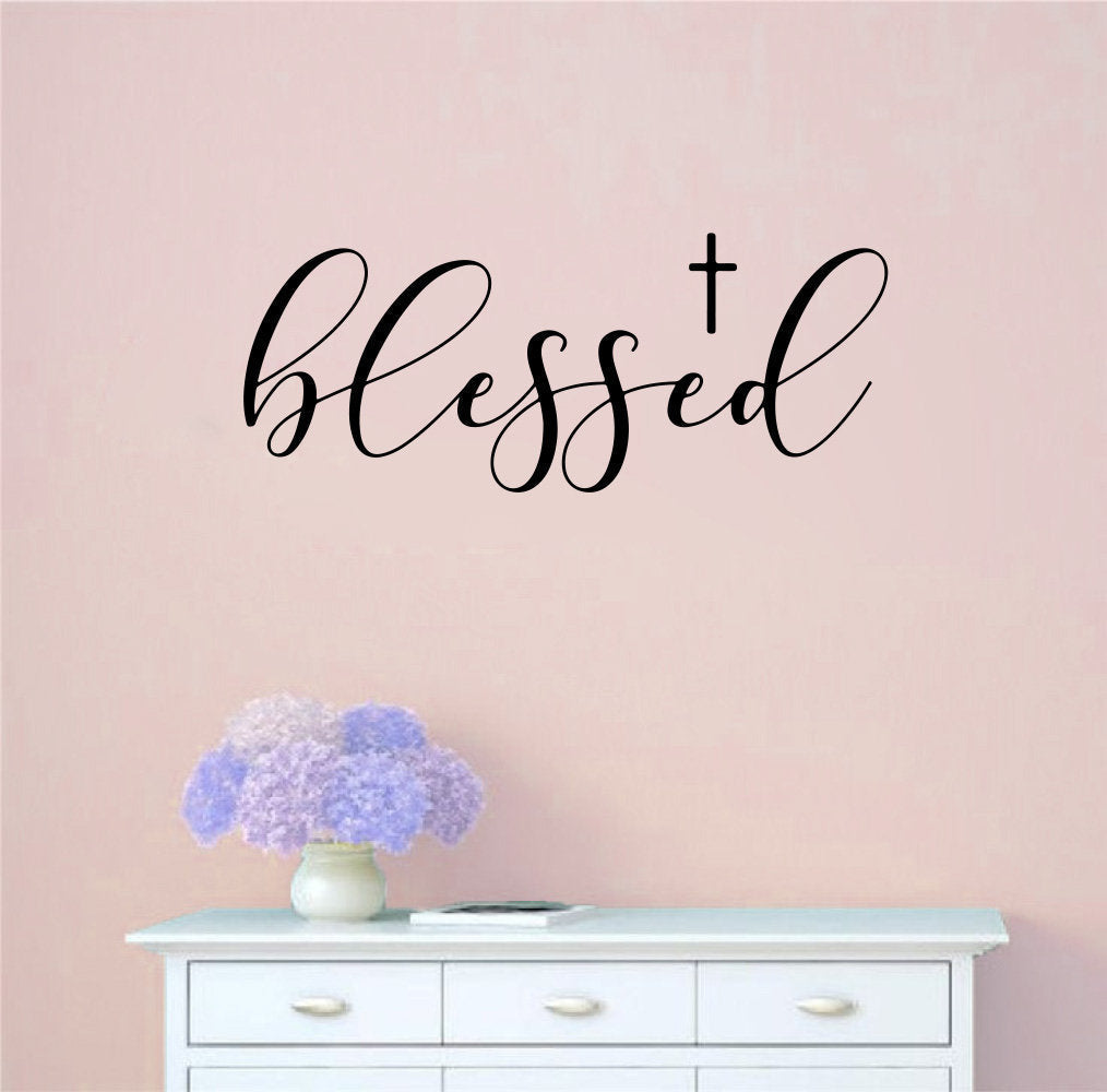 Blessed Vinyl Home Decor Wall Decal Words 