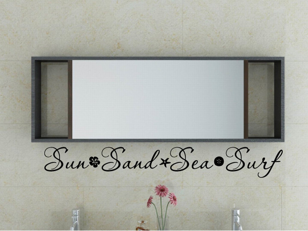 Sun Sand Sea Surf Coastal Vinyl Home Decor Wall Decal 