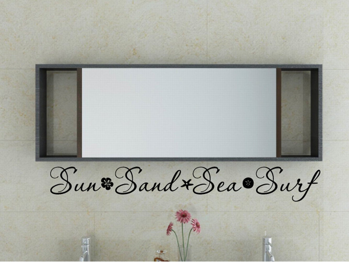 Sun Sand Sea Surf Coastal Vinyl Home Decor Wall Decal 