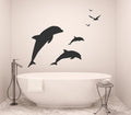 Dolphins and Seagulls Coastal Vinyl Home Decor Wall Decal 