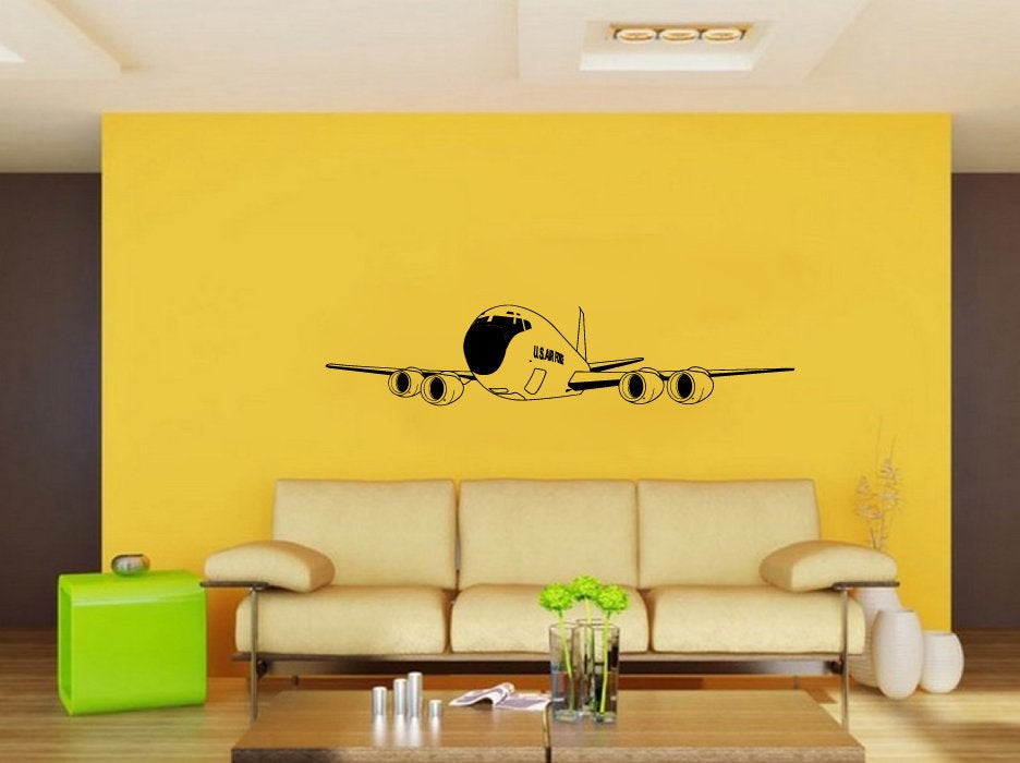 B KC-135 Stratotanker Airplane Silhouette Vinyl Home Decor Wall Decal 