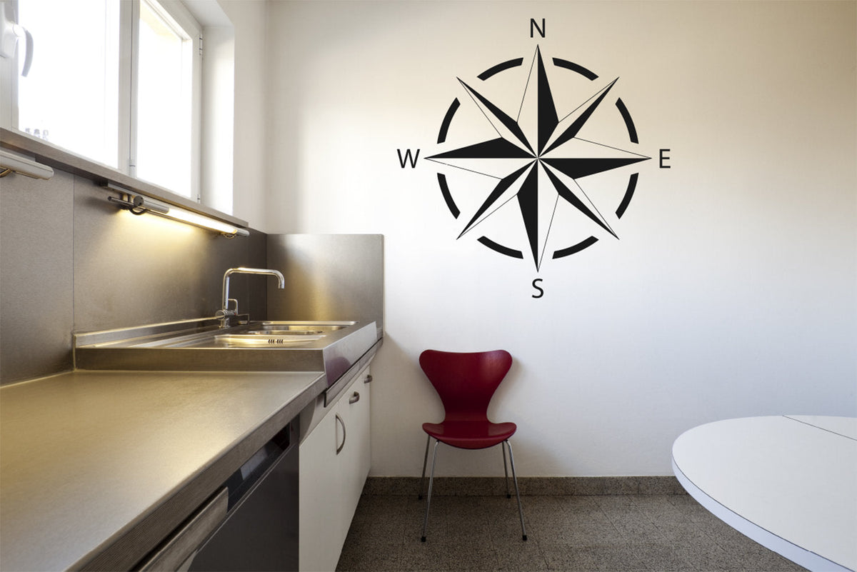 Nautical Star Compass Vinyl Home decor Wall Decal