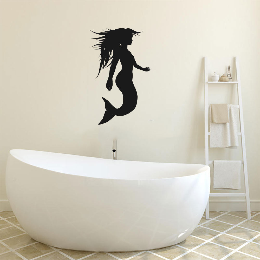 Mermaid Silhouette Vinyl Home Decor Wall Decal 