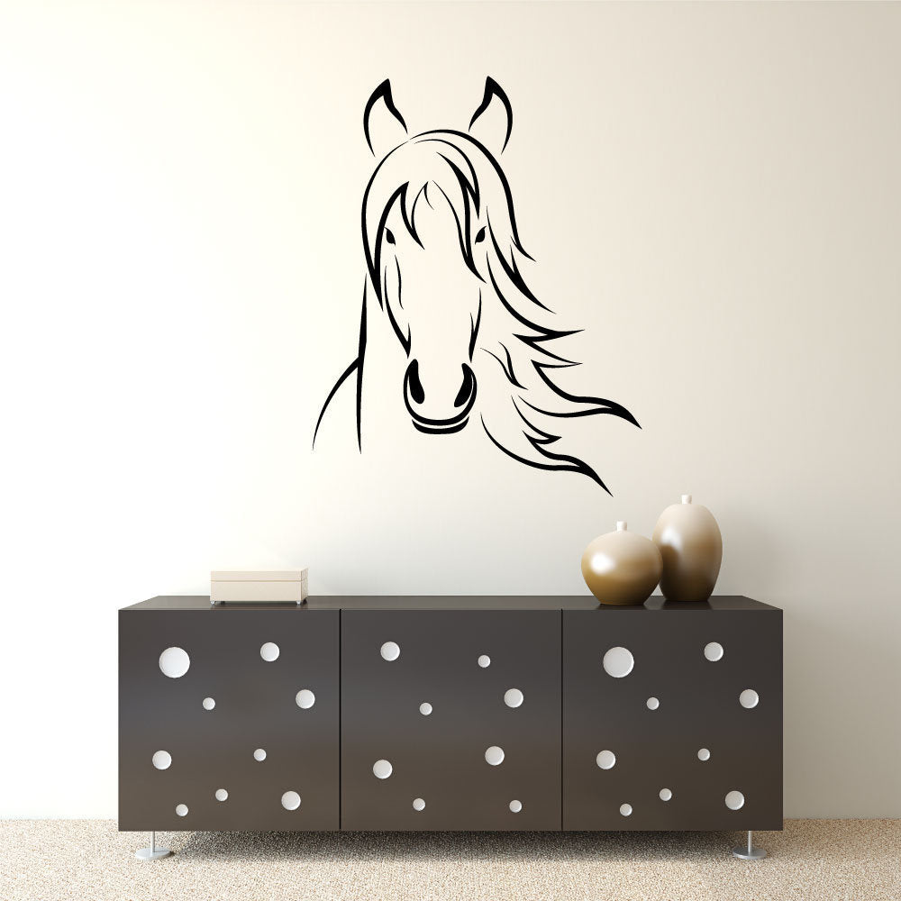 Horse Head Silhouette Vinyl Home Decor Wall Decal 