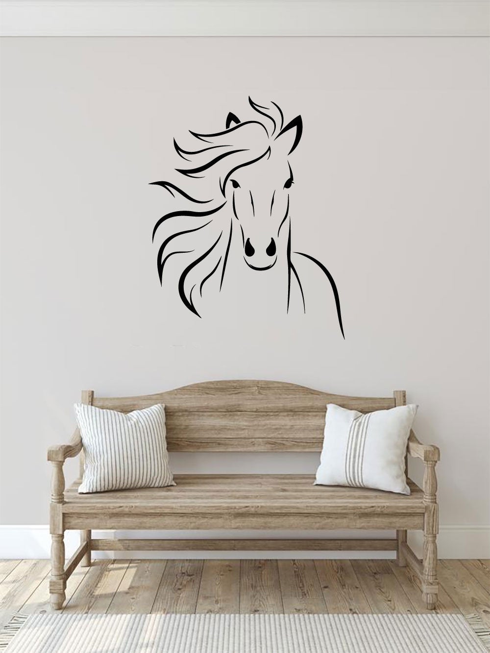Horse Head Silhouette Vinyl Home Decor Wall Decal 
