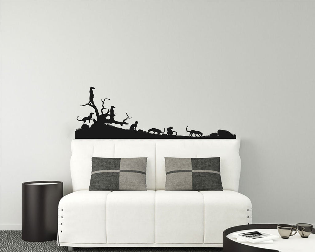 Meerkats Silhouette Vinyl Home Decor Wall Decal 