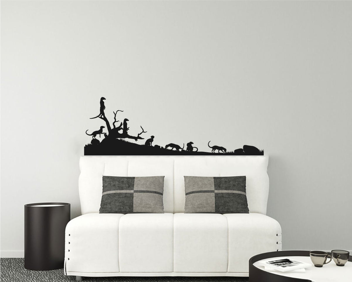 Meerkats Silhouette Vinyl Home Decor Wall Decal 