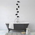Sea Turtle Baby Silhouettes Set of 7 Vinyl Home Decor Wall Decal 