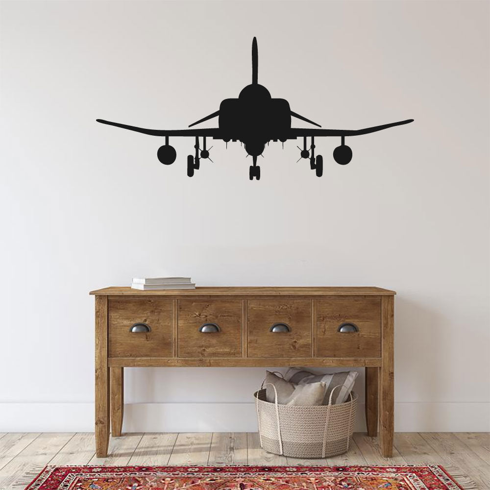 Military Fighter Jet Airplane Silhouette Vinyl Home Decor Wall Decal 