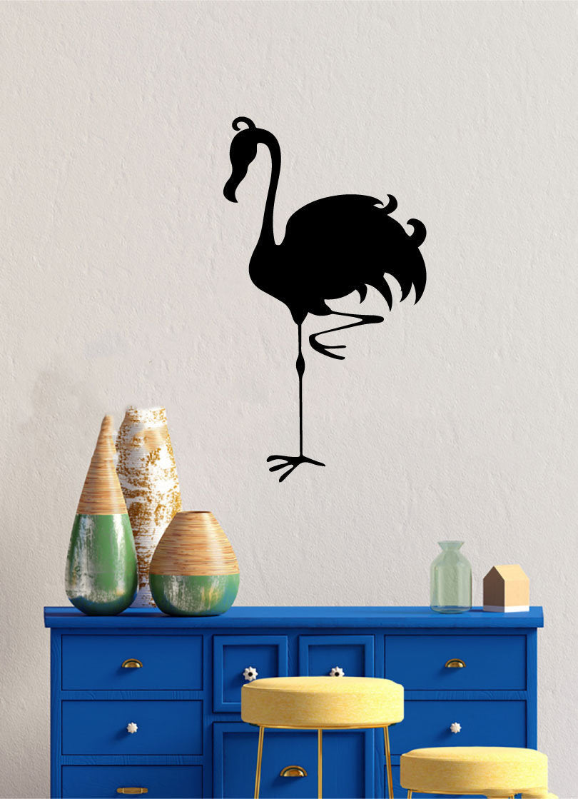 Tropical Flamingo Silhouette Coastal Vinyl Home Decor Wall Decal 